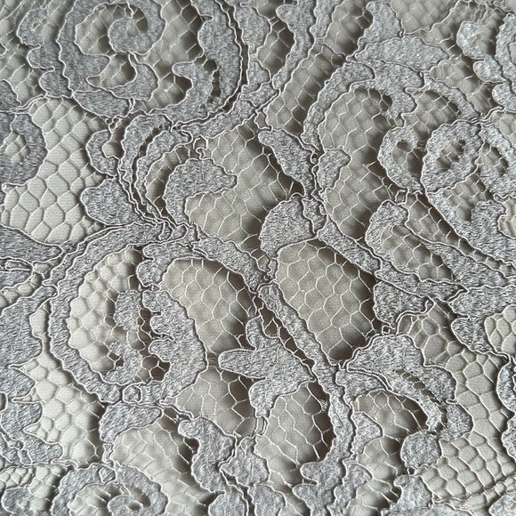 LAUREN RALPH LAUREN Women’s Lace Knee-Length Cocktail Dress Light Grey Size 4 - Picture 10 of 14